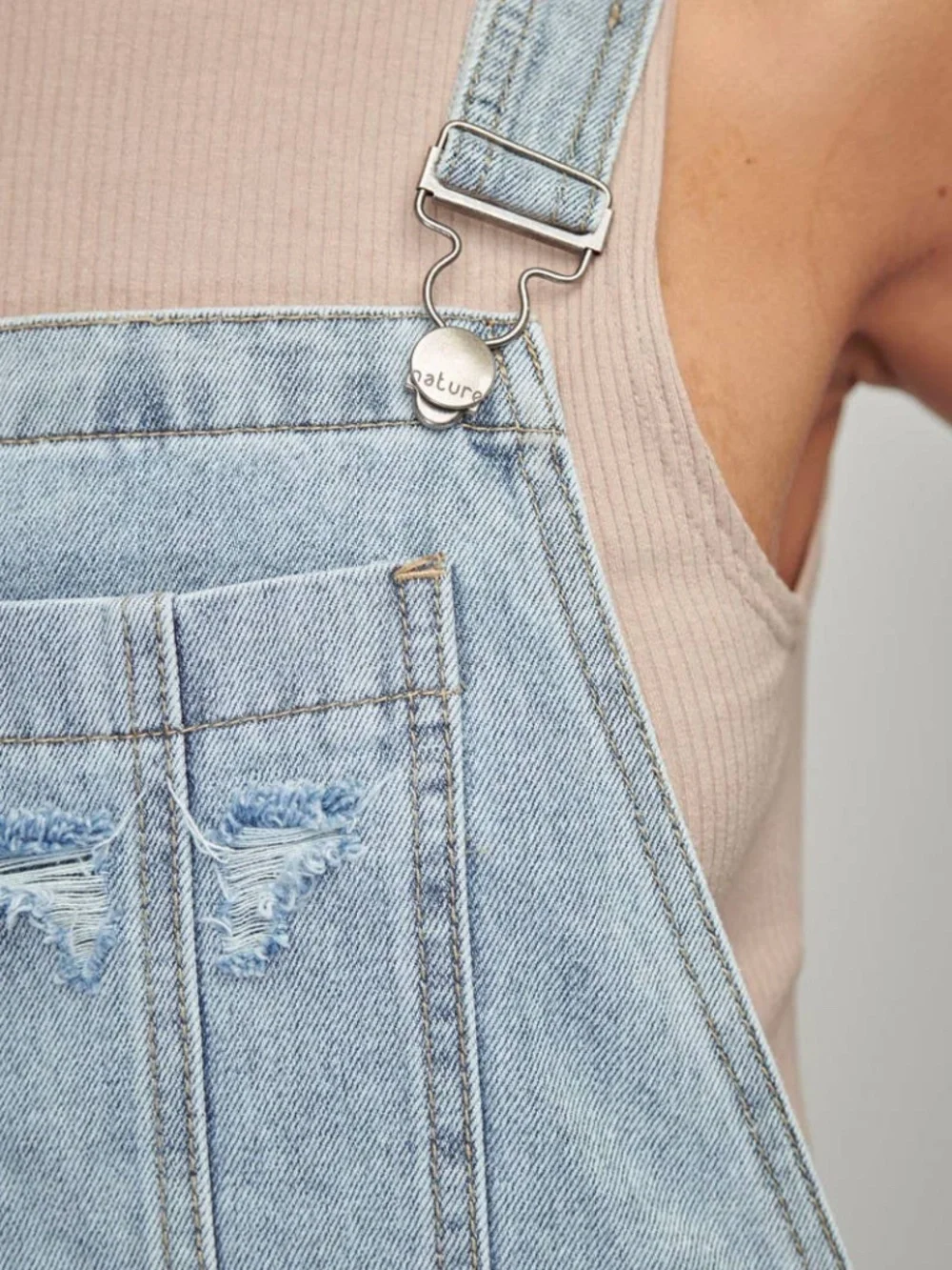 ******NWT******** Nature Denim Flare Fit Denim Overalls - Picture 4 of 6